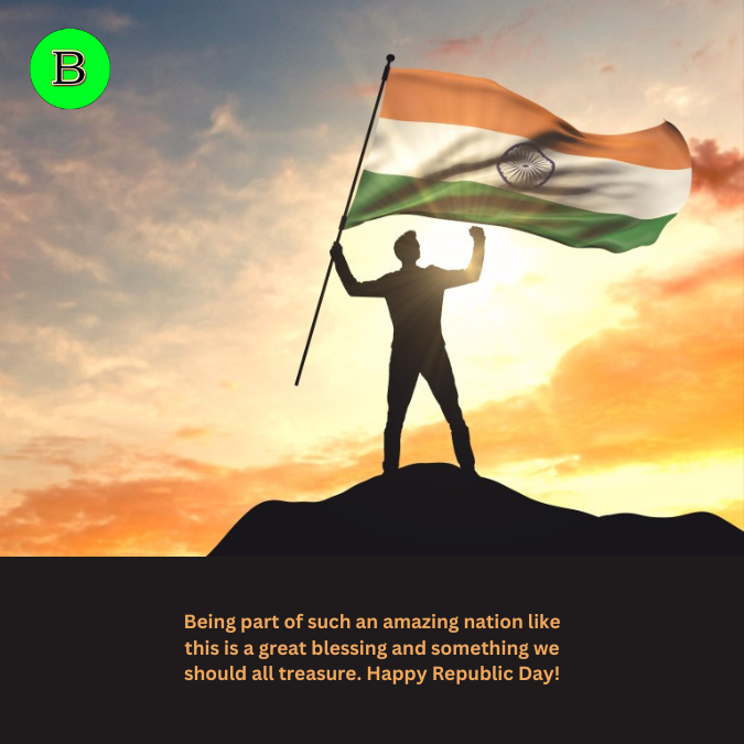 Being part of such an amazing nation like this is a great blessing and something we should all treasure. Happy Republic Day!
