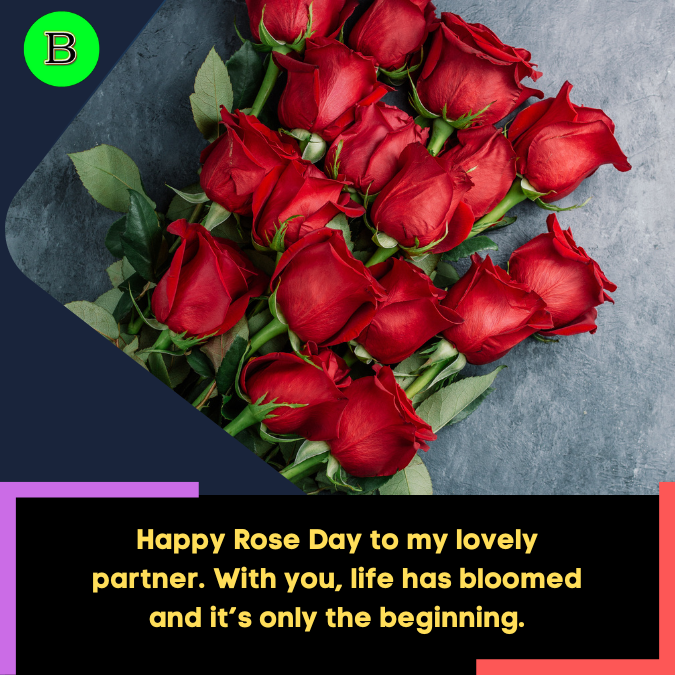 Happy Rose Day to my lovely partner. With you, life has bloomed and it’s only the beginning.