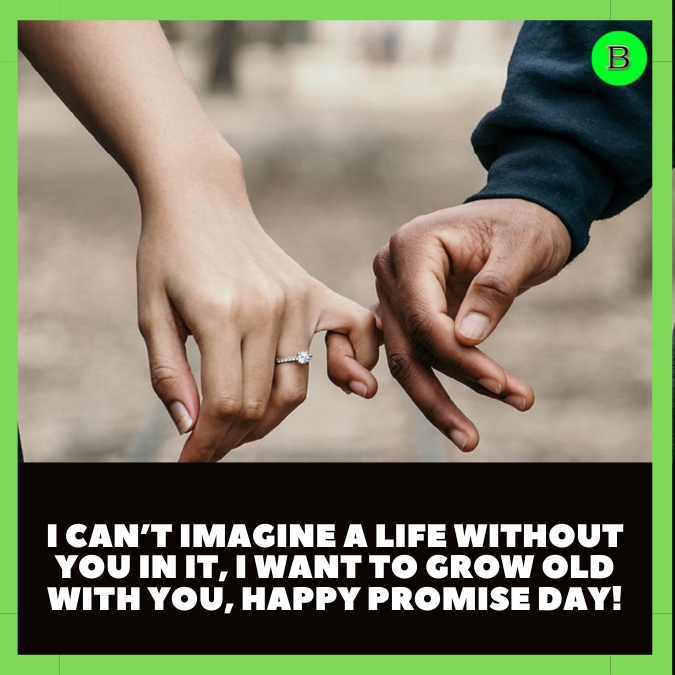 I can’t imagine a life without you in it, I want to grow old with you, Happy Promise Day!