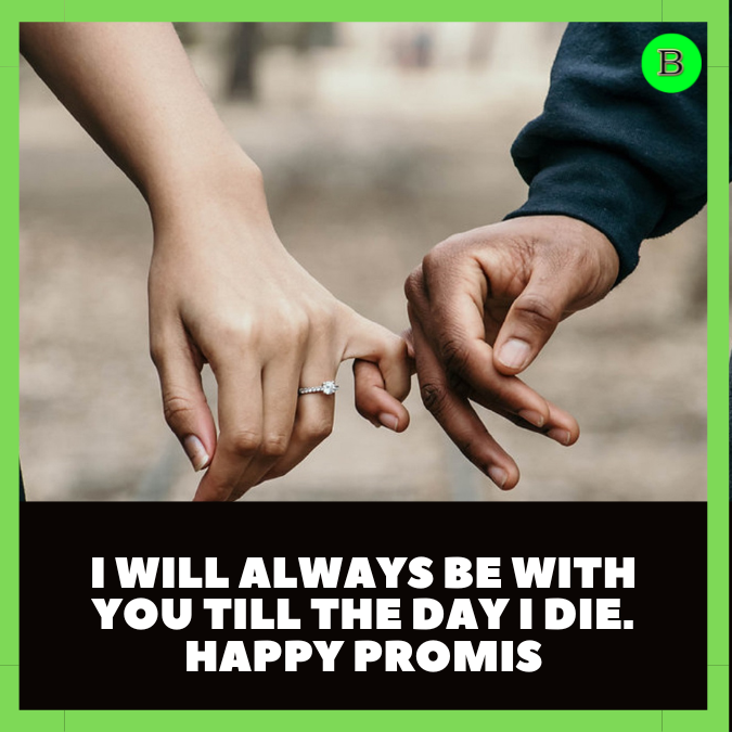 I will always be with you till the day I die. Happy Promis