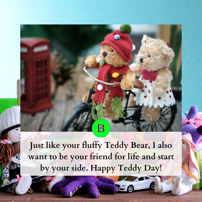 Just like your fluffy Teddy Bear, I also want to be your friend for life and start by your side. Happy Teddy Day!