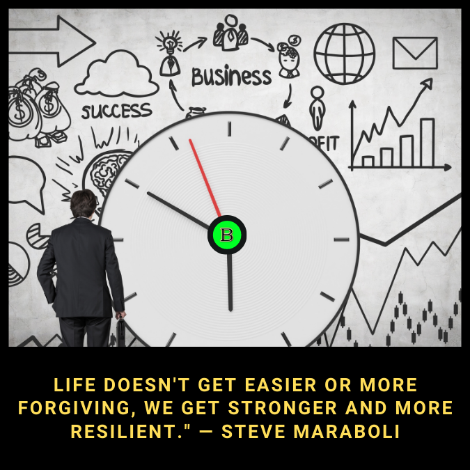 Life doesn't get easier or more forgiving, we get stronger and more resilient." — Steve Maraboli