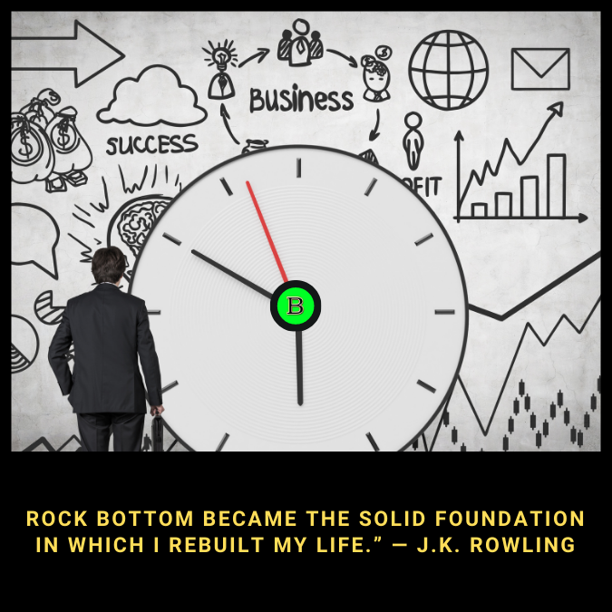 Rock bottom became the solid foundation in which I rebuilt my life.” — J.K. Rowling