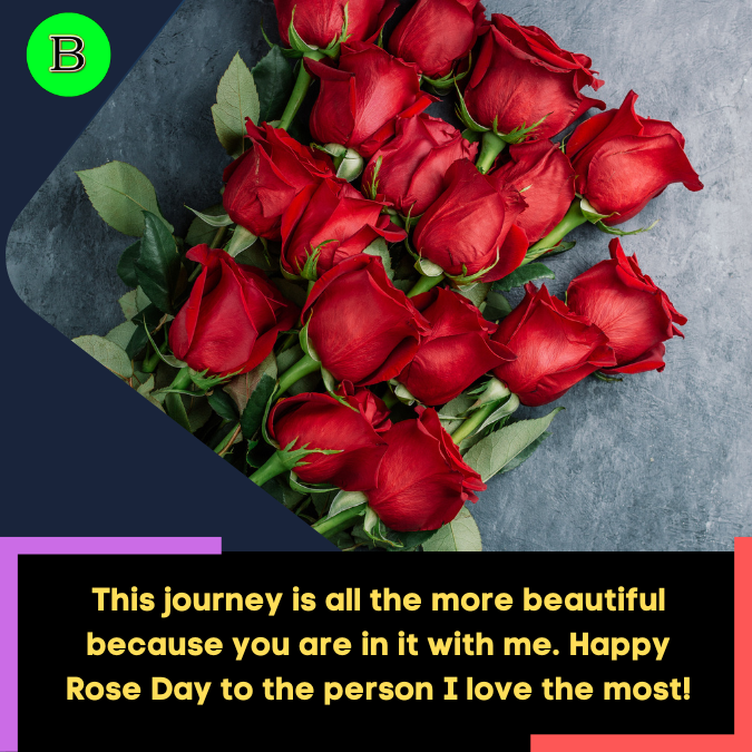 This journey is all the more beautiful because you are in it with me. Happy Rose Day to the person I love the most!