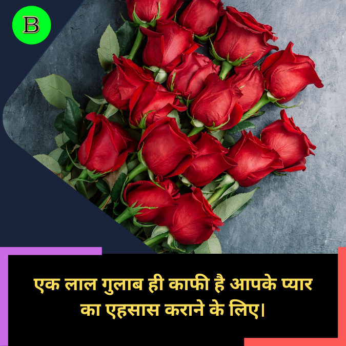 एक लाल गुलाब ही काफी है आपके प्यार का एहसास कराने के लिए।