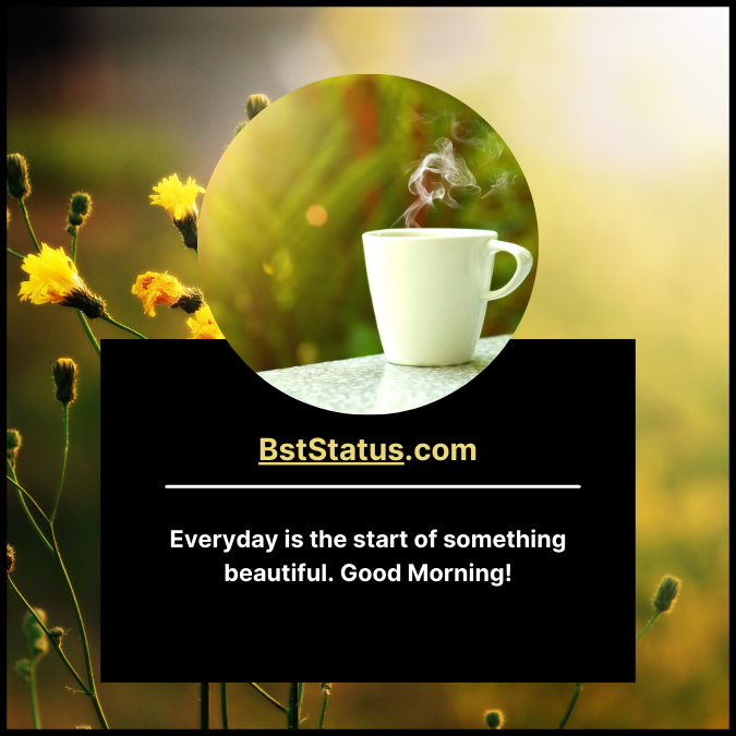 Everyday is the start of something beautiful. Good Morning!