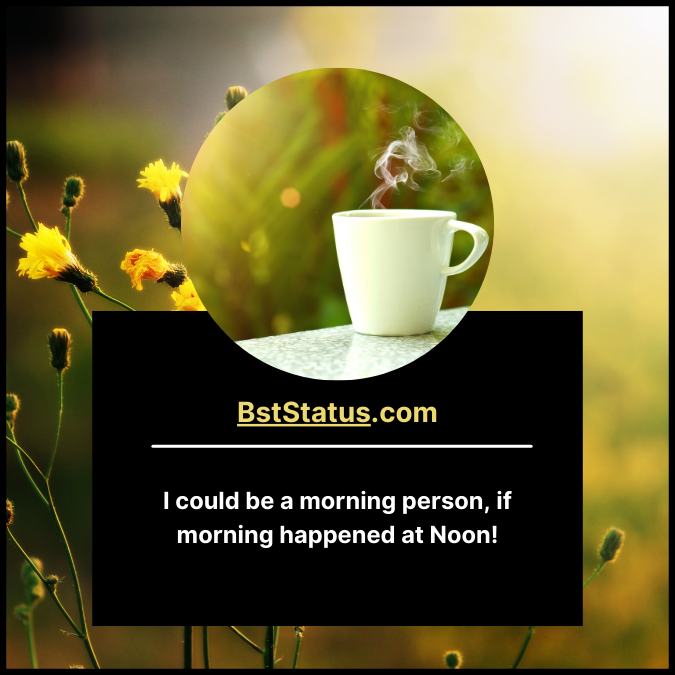 I could be a morning person, if morning happened at Noon!