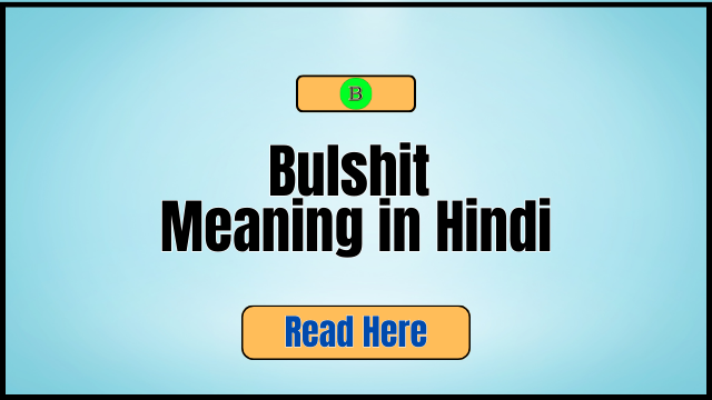 Bulshit Meaning in Hindi