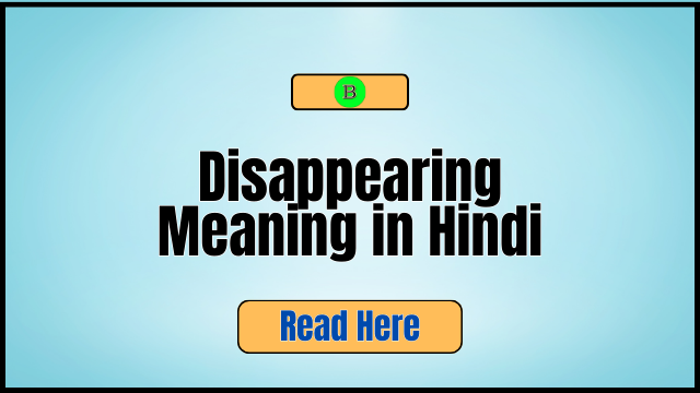 Disappearing Meaning in Hindi