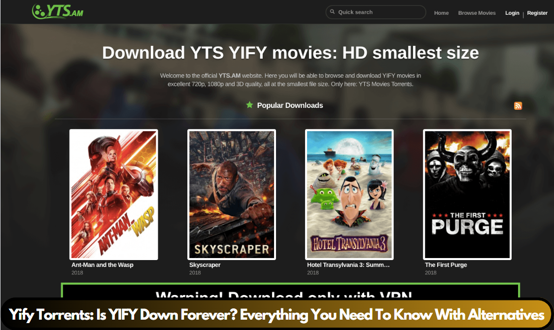 Yify Torrents: Is YIFY Down Forever? Everything You Need To Know With Alternatives